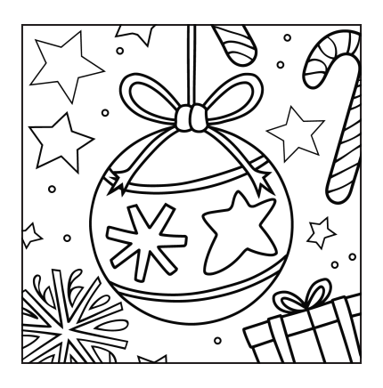 Christmas Ornament Coloring Pages | Printable PDF & SVG