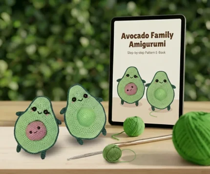 Avocado Family Crochet Pattern amigurumi toy set