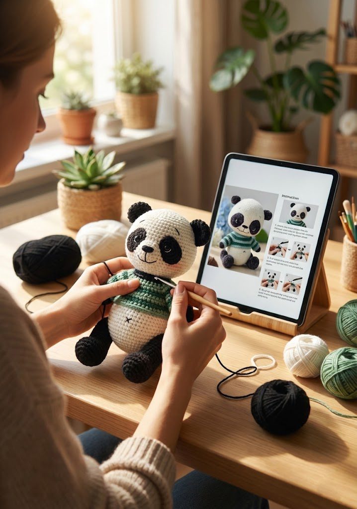 Panda Crochet Pattern amigurumi toy