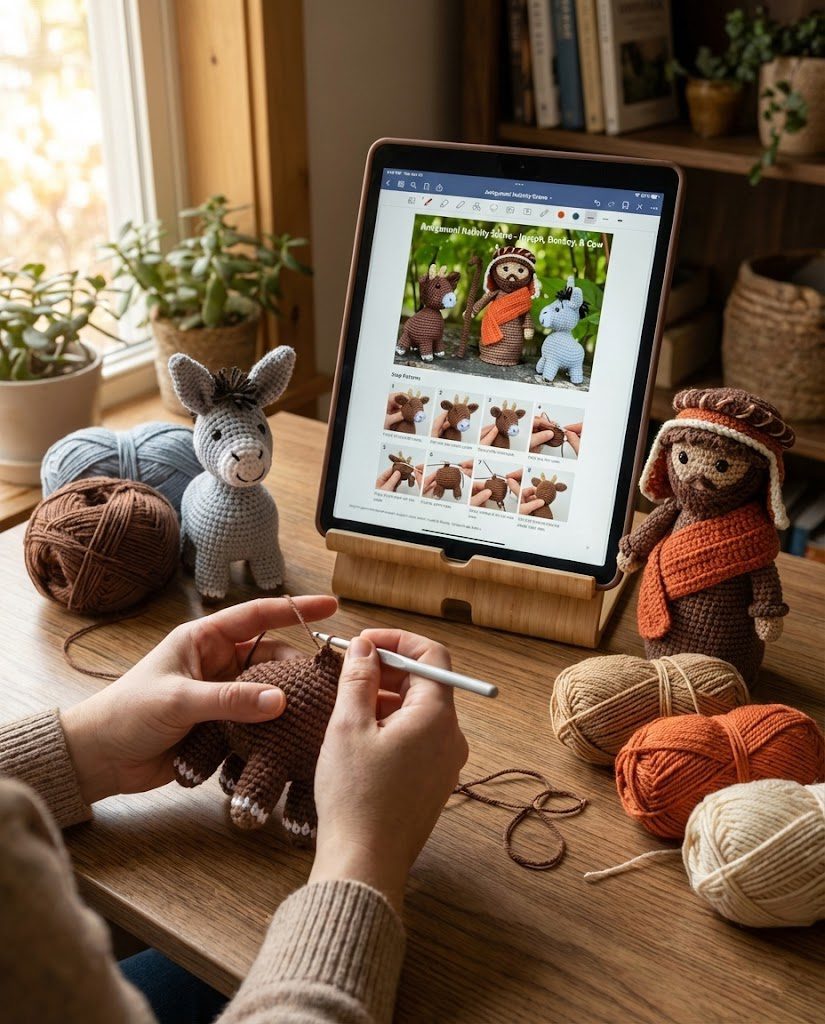 Donkey Crochet Pattern amigurumi farm toy