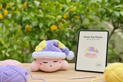 Sleeping Pink Puff Crochet Pattern amigurumi plush