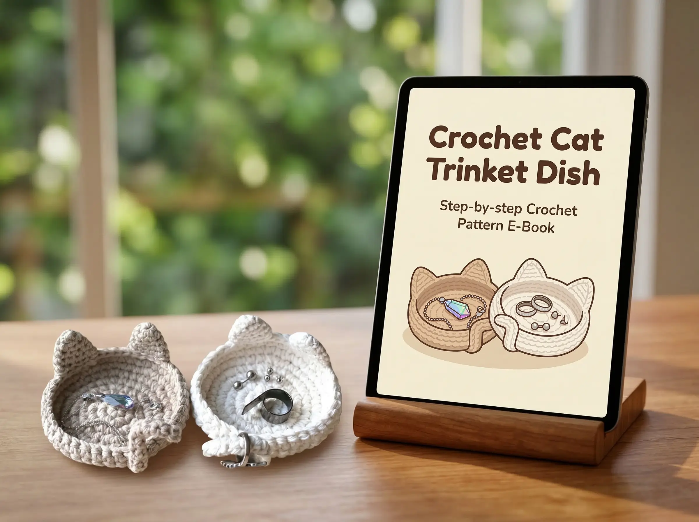 Crochet Cat Trinket Dish