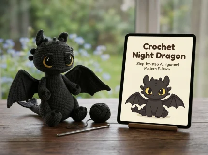 Crochet Night Dragon Pattern finished amigurumi