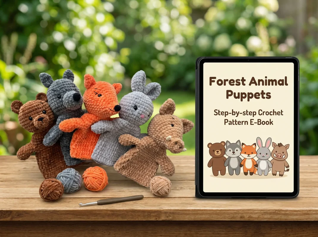 Animal Hand Puppets Crochet Pattern: Step-by-Step PDF